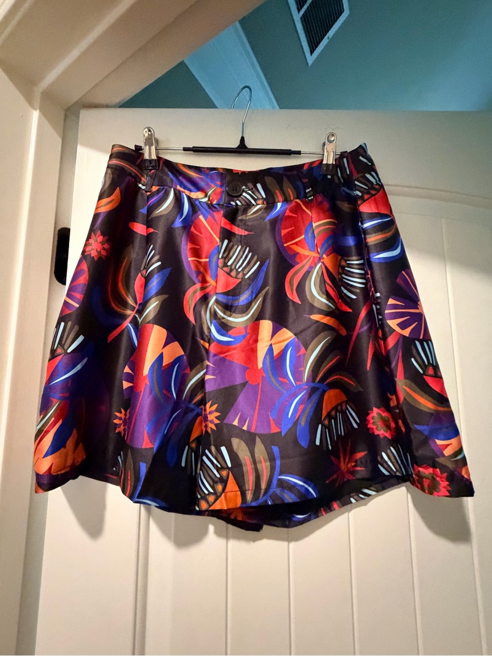 Black Multi Floral A-LineShorts